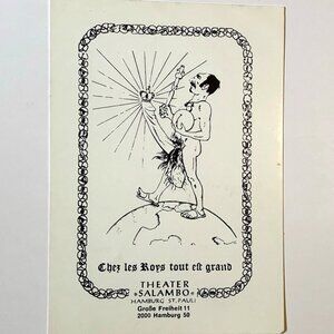 Ultra Nude Hairy Balls THEATER SALAMBO Hamburg POSTCARD 1995 Reeperbahn Ooak!